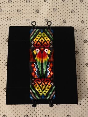 Handmade Multicolor Beaded Bracelet - Floral Pattern